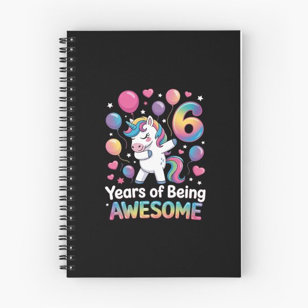 Item preview, 6 Years Of Being Awesome 6th Birthday Girl Unicorn Party  designed and sold by BeetleMalon.