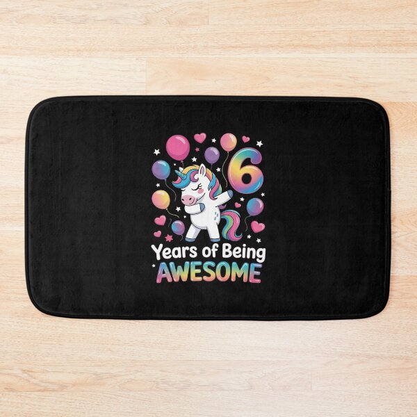 Item preview, 6 Years Of Being Awesome 6th Birthday Girl Unicorn Party  designed and sold by BeetleMalon.