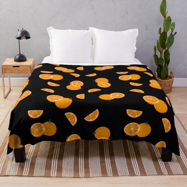 Item preview, Large Pattern of Orange fruit on black background designed and sold by Katrina-Clayton.