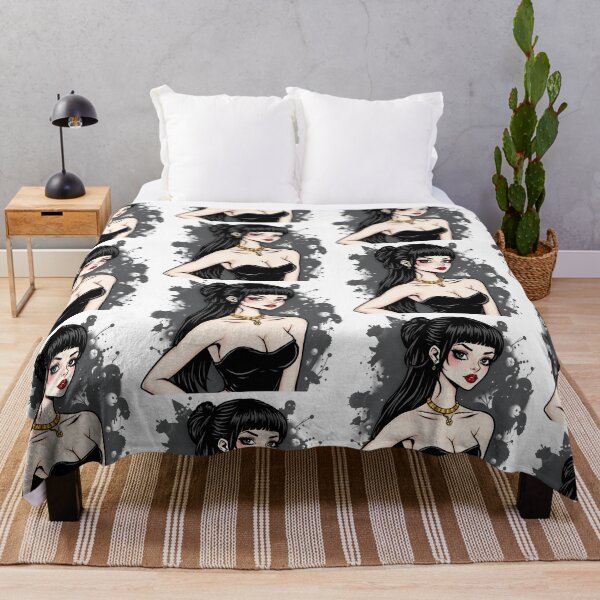 Item preview, Tattooed Goth Girl beautiful pinup poster art designed and sold by Vintage Designs +.
