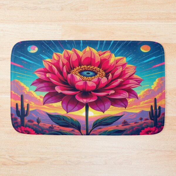 Item preview, Cosmic Bloom – surreal flower rising in desert light with sun, moon & celestial rays designed and sold by FotoworldEdel.