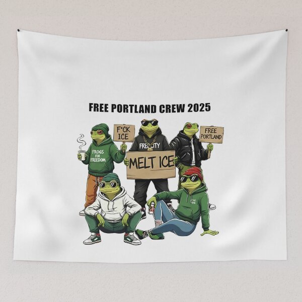 Item preview, Streetwear Frogs in Protest Holding Signs designed and sold by margamPagenberg.