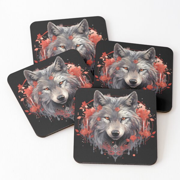Item preview, Floral Wolf Empress – Crimson Petals and Silent Power designed and sold by Daagath.