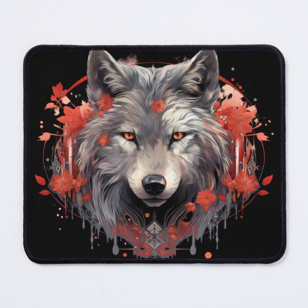 Item preview, Floral Wolf Empress – Crimson Petals and Silent Power designed and sold by Daagath.