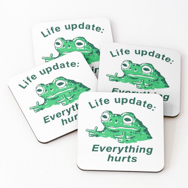 Item preview, Sad Meme Frog Saying Everything Hurts designed and sold by margamPagenberg.