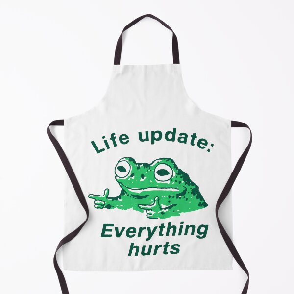 Item preview, Sad Meme Frog Saying Everything Hurts designed and sold by margamPagenberg.