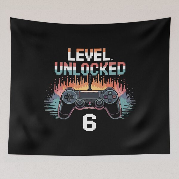 Item preview, 6th Birthday Art For Boys Level 6 Unlocked Gamer 6 Year Old  designed and sold by BeetleMalon.