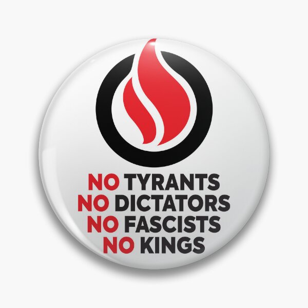 Item preview, No Tyrants No Dictators No Fascists No Kings w Flame of Freeedom designed and sold by Boots on Mars.
