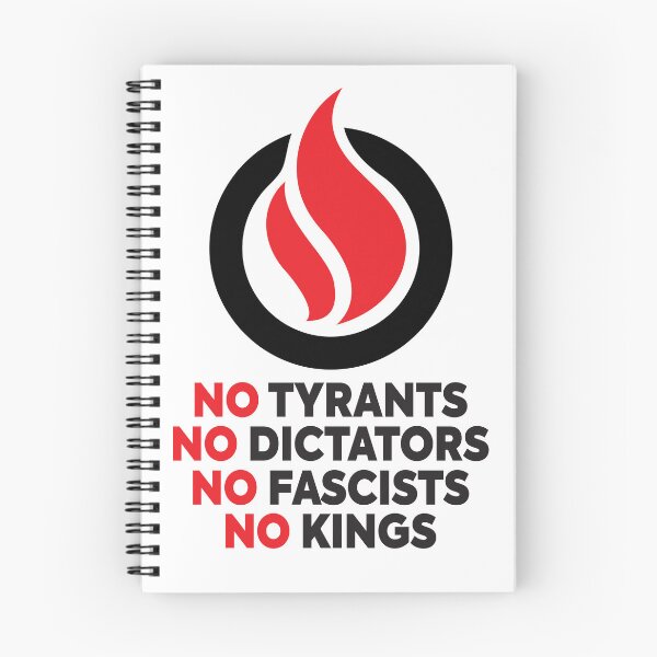 Item preview, No Tyrants No Dictators No Fascists No Kings w Flame of Freeedom designed and sold by Boots on Mars.