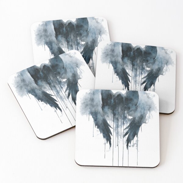 Item preview, Gothic Fallen Wings — Dark Watercolor Angel Art designed and sold by chi3-jp.