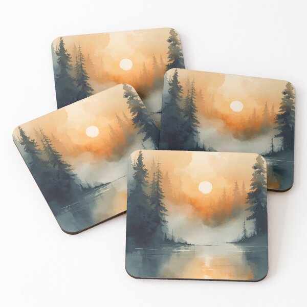 Item preview, Sunset at the lake in crimson designed and sold by Anisha  Vaz.