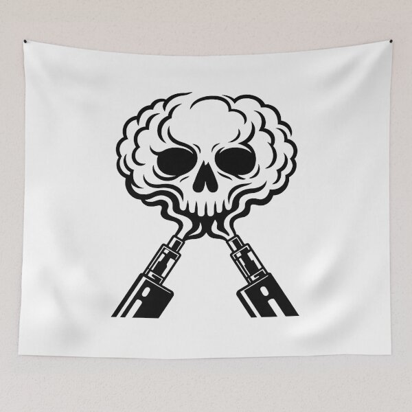 Item preview, Vape Skull Clouds – Optical Illusion Smoke Art Design designed and sold by House of Taste Vape Designs.