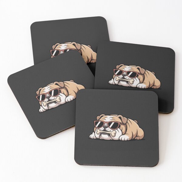 Item preview, Lazy Bulldog Mood | Cute Kawaii Bulldog with Sunglasses & Bone designed and sold by ColorSplash123.