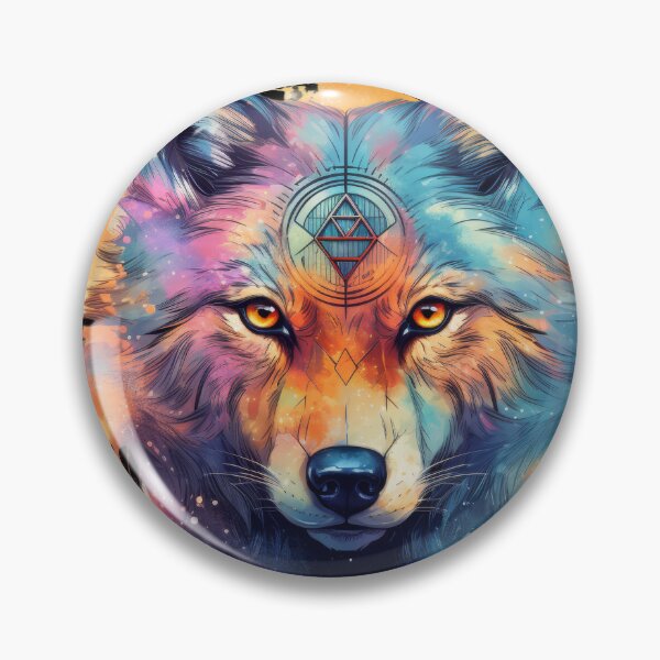 Item preview, Psychedelic Spirit Wolf – Visionary Drip Geometry designed and sold by Daagath.