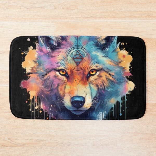 Item preview, Psychedelic Spirit Wolf – Visionary Drip Geometry designed and sold by Daagath.