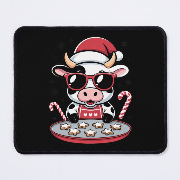 Item preview, Santa Cow Baker | Kawaii Chibi Cow Baking Christmas Cookies designed and sold by ColorSplash123.