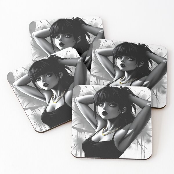 Item preview, Tattooed Goth Girl beautiful pinup poster art designed and sold by Vintage Designs +.