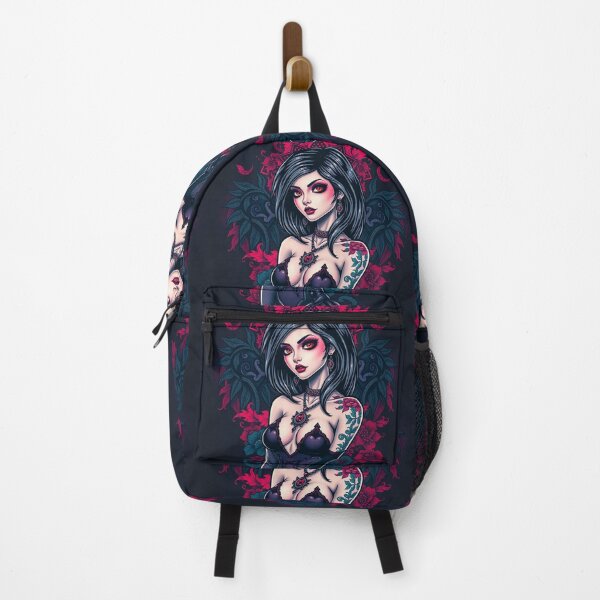 Item preview, Tattooed Goth Girl beautiful pinup poster art designed and sold by Vintage Designs +.