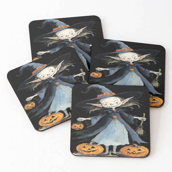 Item preview, Cute Halloween witch and pumpkins. designed and sold by DaliaSabryTee.