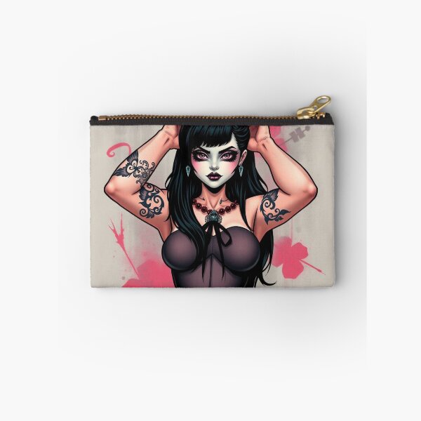 Item preview, Tattooed Goth Girl beautiful pinup poster art designed and sold by Vintage Designs +.