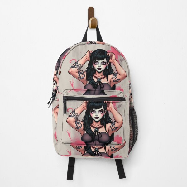 Item preview, Tattooed Goth Girl beautiful pinup poster art designed and sold by Vintage Designs +.