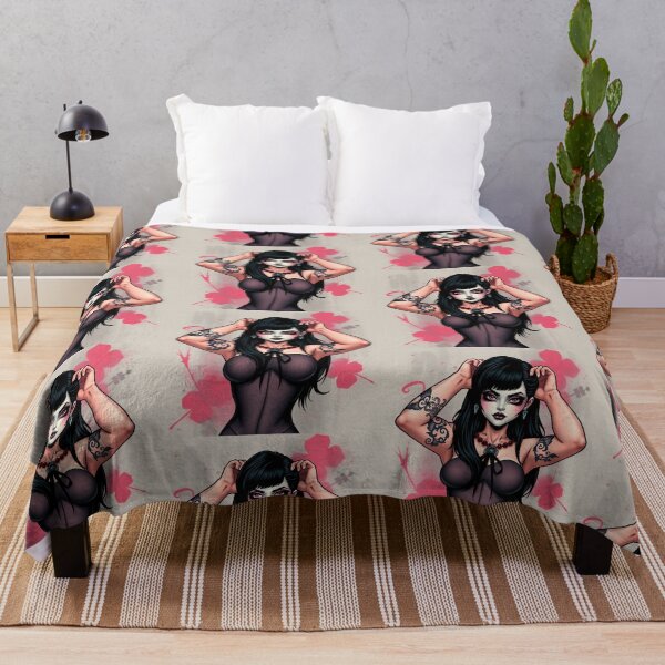 Item preview, Tattooed Goth Girl beautiful pinup poster art designed and sold by Vintage Designs +.