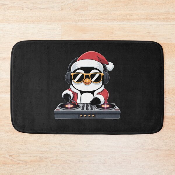 Item preview, Penguin DJ Claus | Kawaii Christmas Penguin with Turntables & Sunglasses designed and sold by ColorSplash123.