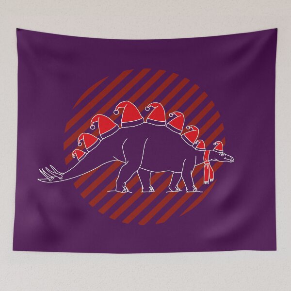 Item preview, Stegosaurus wearing Christmas hats white designed and sold by Avonduren.