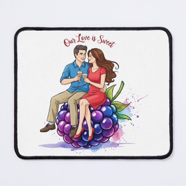 Item preview, Romantic Couple Sitting on a Berry Illustration designed and sold by LoveMatchShop.