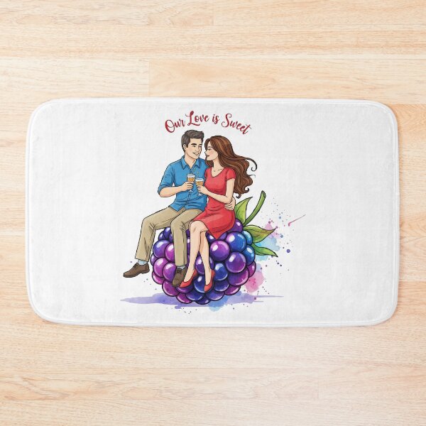 Item preview, Romantic Couple Sitting on a Berry Illustration designed and sold by LoveMatchShop.