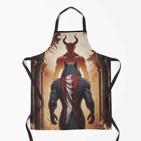 Item preview, A werewolf with an Austrian flag faces the devil. designed and sold by ReneMM.