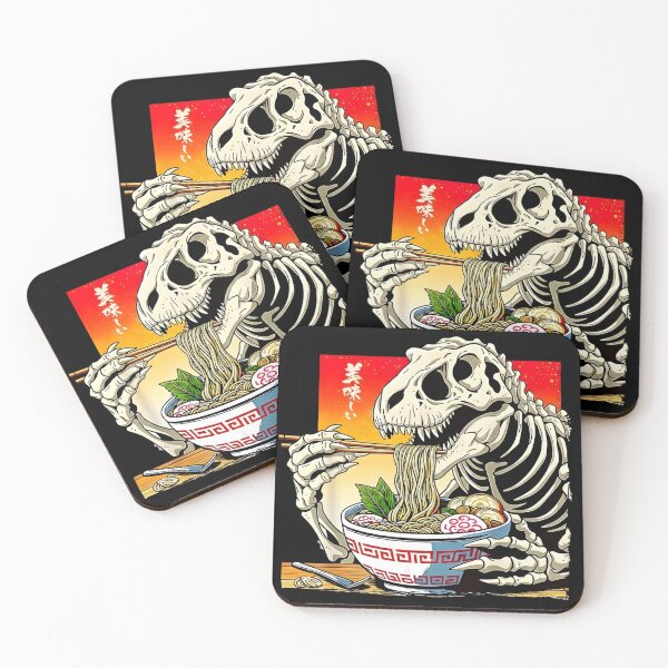 Item preview, Halloween Skeleton Dinosaur Eating Ramen Japanese designed and sold by Obirous.