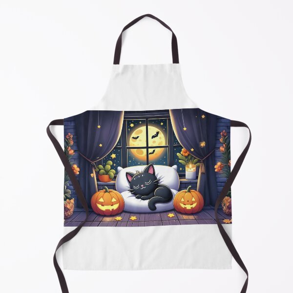 Item preview, Black cat sleeping on a Halloween night No.1 designed and sold by DreamagineArtDesign.