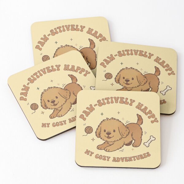 Item preview, PAW-SITIVELY HAPPY Fluffy Dog Cozy Adventures Sticker designed and sold by cozy corner co. .