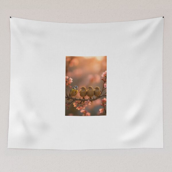 Item preview, "Pássaros entre Flores ao Entardecer" designed and sold by Leonornature.
