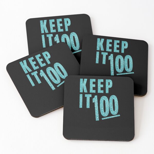 Item preview, Keep It 100 Blue Glitter Typography designed and sold by margamPagenberg.