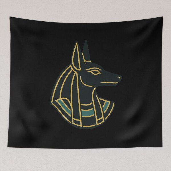 Item preview, Anubis Egyptian Jackal God - Minimal Gold Line Art Symbol designed and sold by Eye Of Horus.