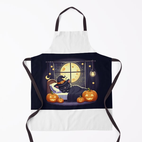 Item preview, Black cat sleeping on a Halloween night No.2 designed and sold by DreamagineArtDesign.