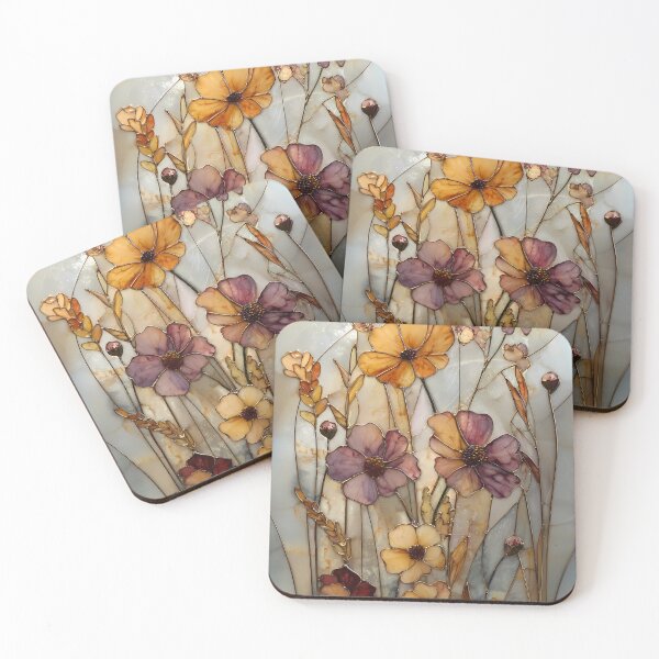 Item preview, Fall Wildflowers Stained Glass designed and sold by happywkndclub.
