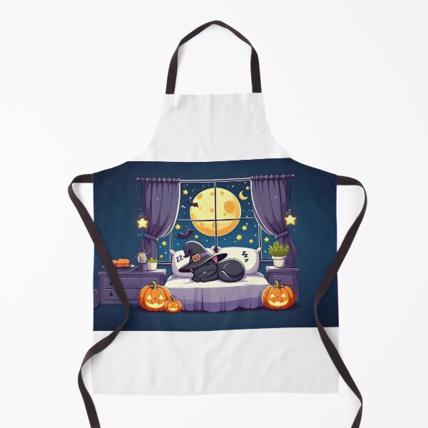 Item preview, Black cat sleeping on a Halloween night No.3 designed and sold by DreamagineArtDesign.
