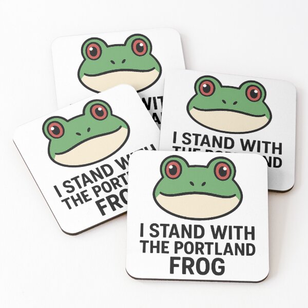 Item preview, I Stand With The Portland Frog – Funny Local Activism  designed and sold by The Junto Shop.