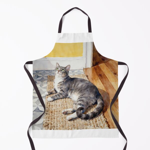 Artikelvorschau, Graue getigerte Katze Studie B in Aquarellen entworfen und verkauft von Oldetimemercan.