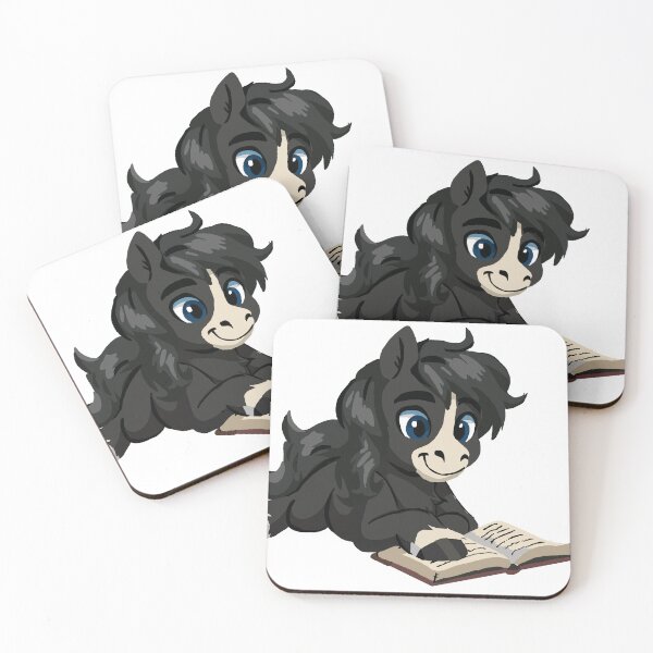 Item preview, Book Reading Black and White Pony designed and sold by KlakkDrawsStuff.