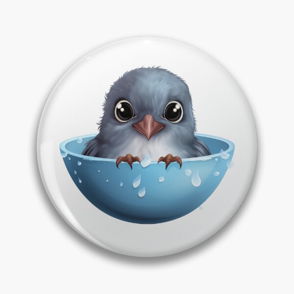 Item preview, Blue Gray Bowl Bird designed and sold by New-School-Wave.