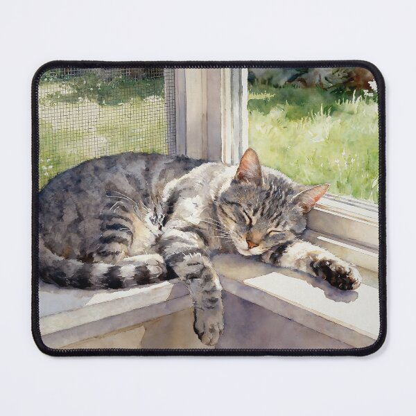 Item preview, Grey Tabby Cat Study C In Watercolors designed and sold by Oldetimemercan.