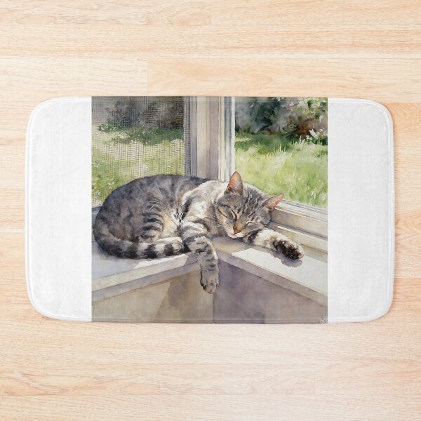 Item preview, Grey Tabby Cat Study C In Watercolors designed and sold by Oldetimemercan.