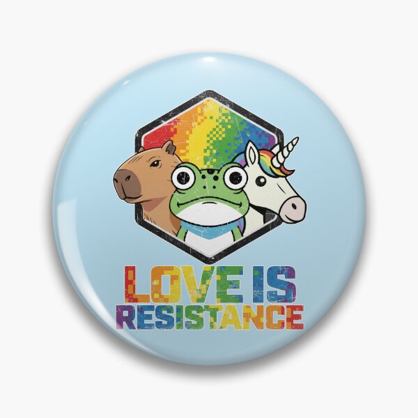 Item preview, Love Is Resistance | Capybara Frog Unicorn Pride Protest Art designed and sold by 3MillsDesign.
