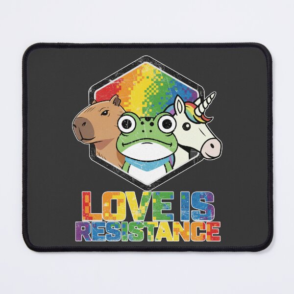 Item preview, Love Is Resistance | Capybara Frog Unicorn Pride Protest Art designed and sold by 3MillsDesign.