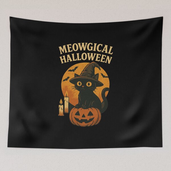 Item preview, MEOWGICAL HALLOWEEN Funny Cat Horror Halloween  designed and sold by nikolaysparkov.
