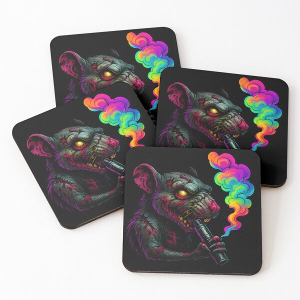 Artikelvorschau, Zombie Rat Vape – Undead Mouse with Colorful Vapor Clouds entworfen und verkauft von House of Taste Vape Designs.